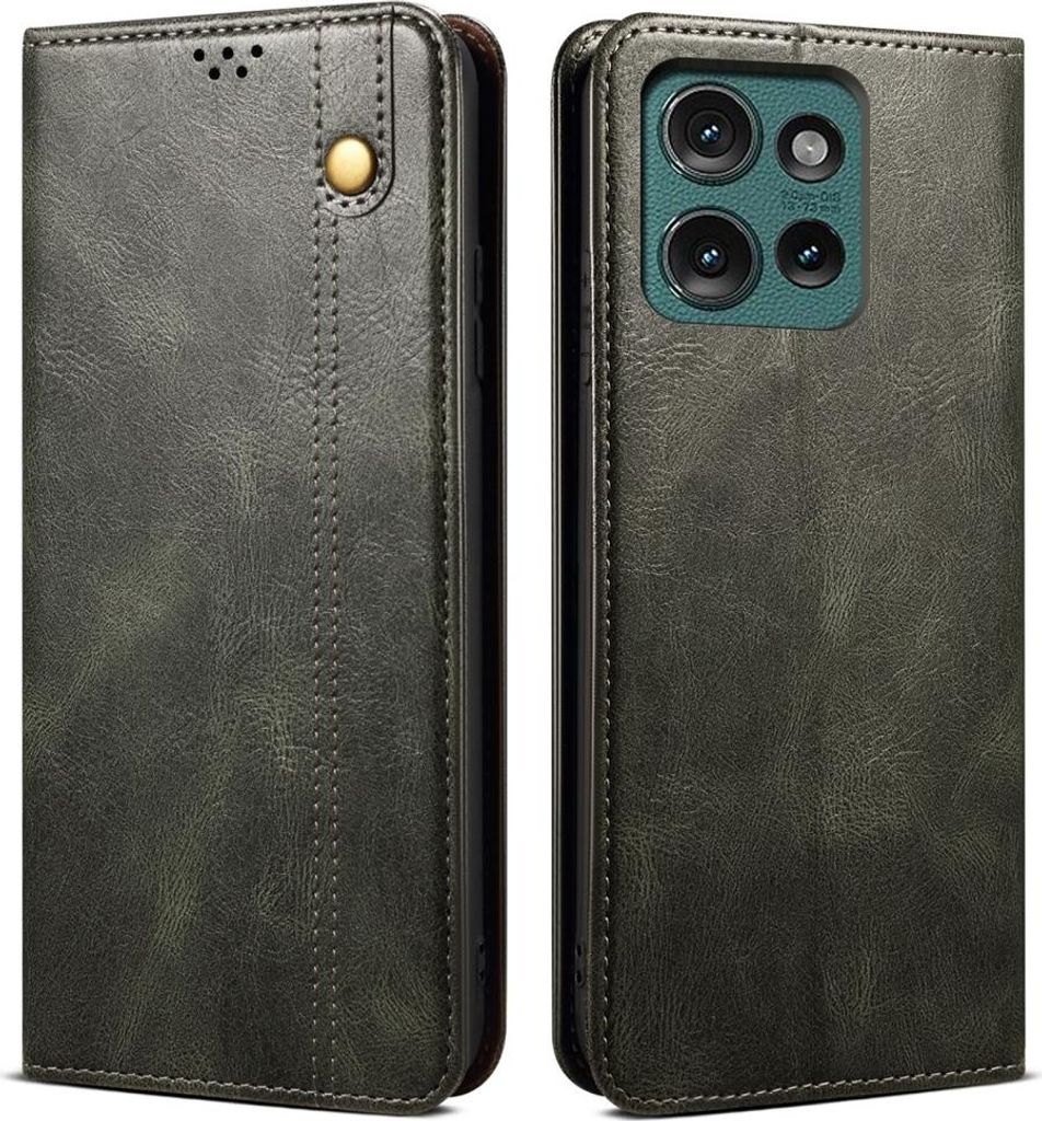 Motorola Edge 50 Neo Hülle - Coverup Premium Classic Klapphülle - Dunkelgrün
