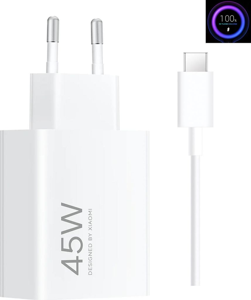Original Xiaomi Redmi Note, Poco, Mi 45W Turbo Charging Power Adapter Ladegerät mit 2M Ladekabel