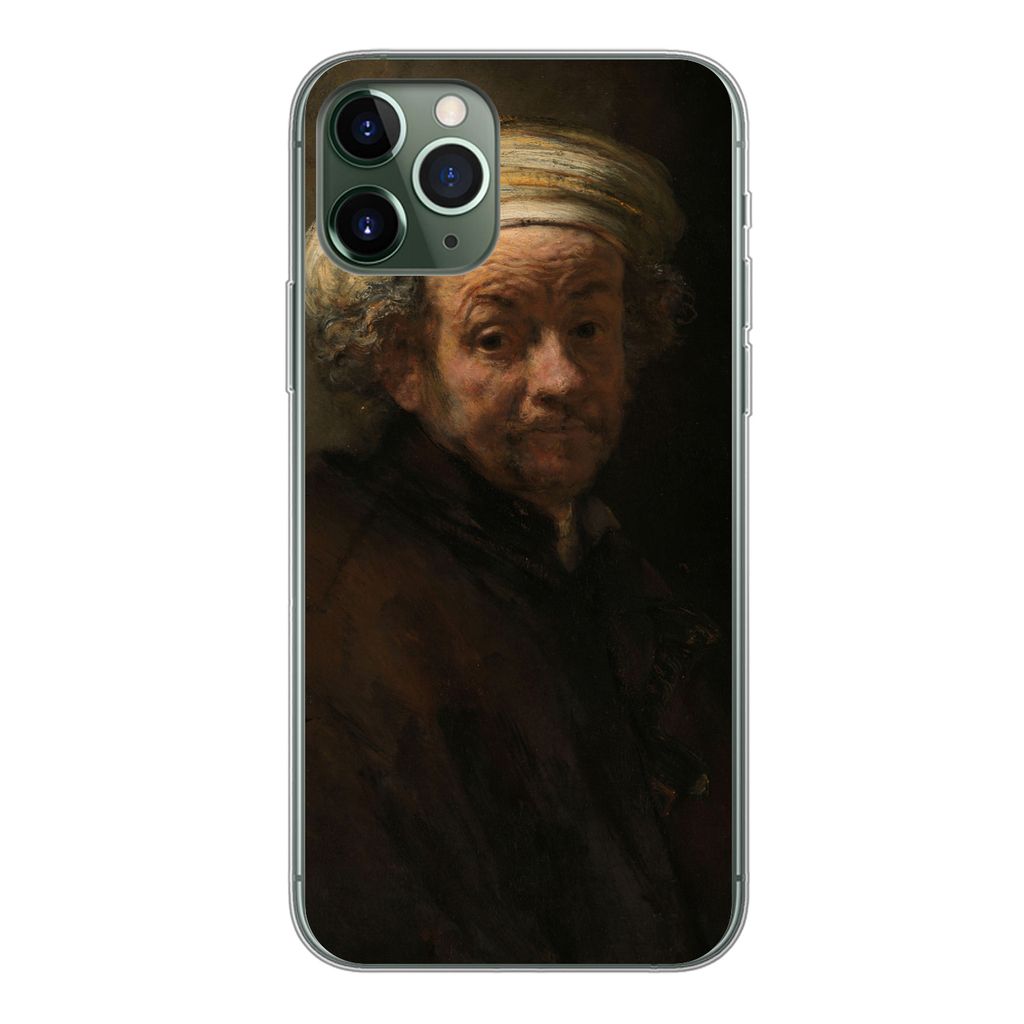 MuchoWow Handyhülle Schutzhülle Hülle für iPhone 11 Pro Selbstbildnis als Apostel Paulus - Gemälde von Rembrandt van Rijn Silikon Softcase H...