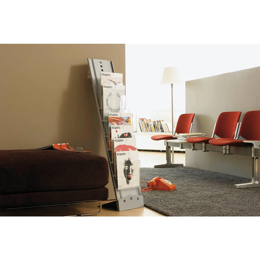 Porte-brochures en aluminium fixe Paperflow Plio design et durable