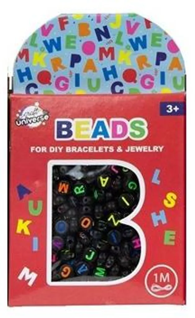 Pack Création Bijoux Personnalisés : Perles Lettres et Cordon 1 Mètre