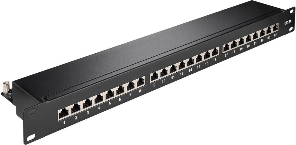 Distribuzione Rete Goobay 90854 CAT 6a STP 24 Porte Rack 19 Pollici