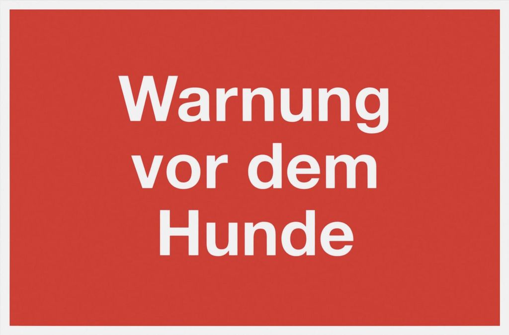 Hinweisschild "Warnung vor dem Hunde" rot, 20 x 30 cm aus Kunststoff