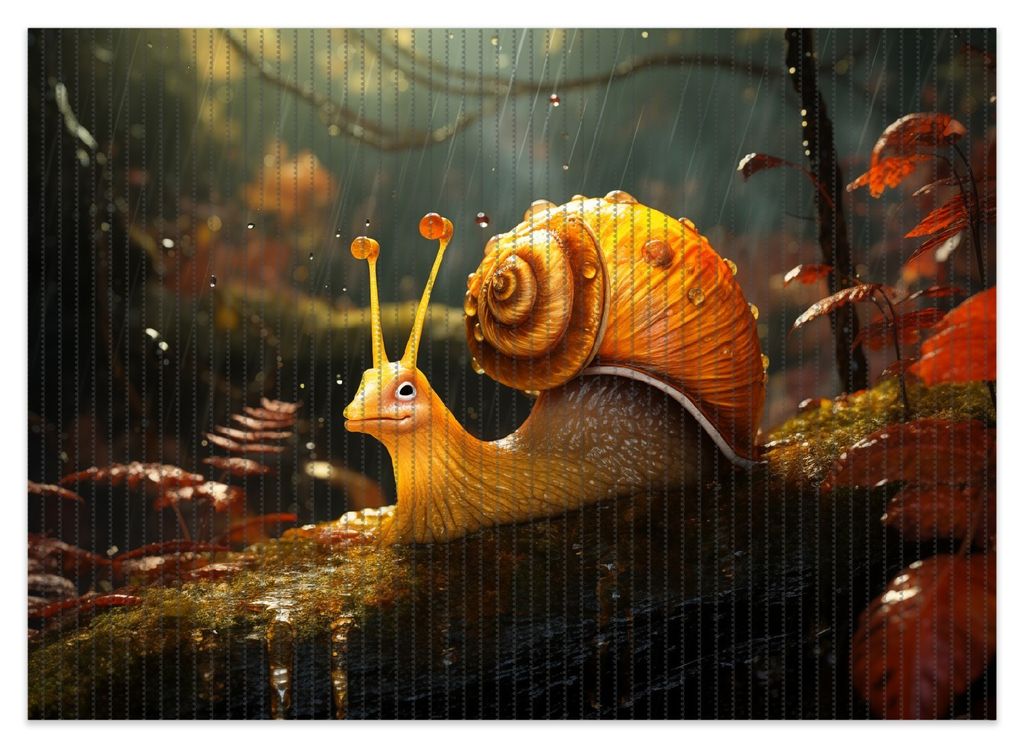 Wallario Duschmatte Antirutschmatte Badmatte Fußmatte Schnecke auf Ast, Größe ca. 70 x 50 cm