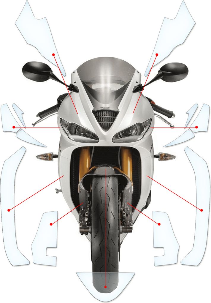 Lackschutzfolie Steinschlagschutz passend für Triumph Daytona 675 2013-2016