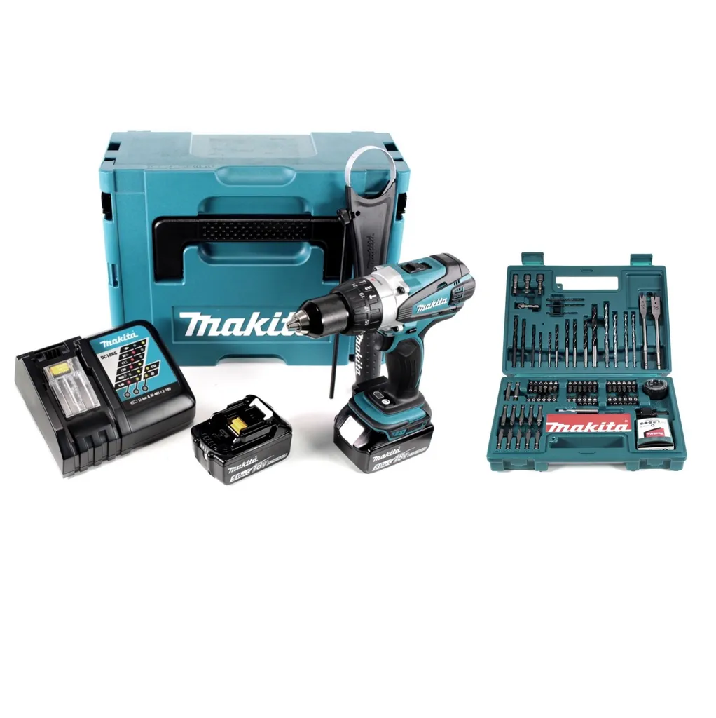 Perceuse à percussion Makita DHP458RTJ 18V 5Ah pour perçage intensif Pro