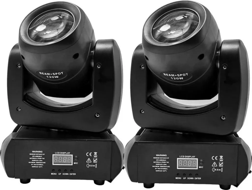Projecteur de scène LED 120W DMX512 - Éclairage 2 Lumières Prise EU