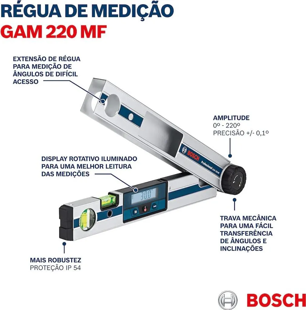 Mesureur d'angle Bosch GAM 220 MF Professional 0601076600 avec calcul - 31