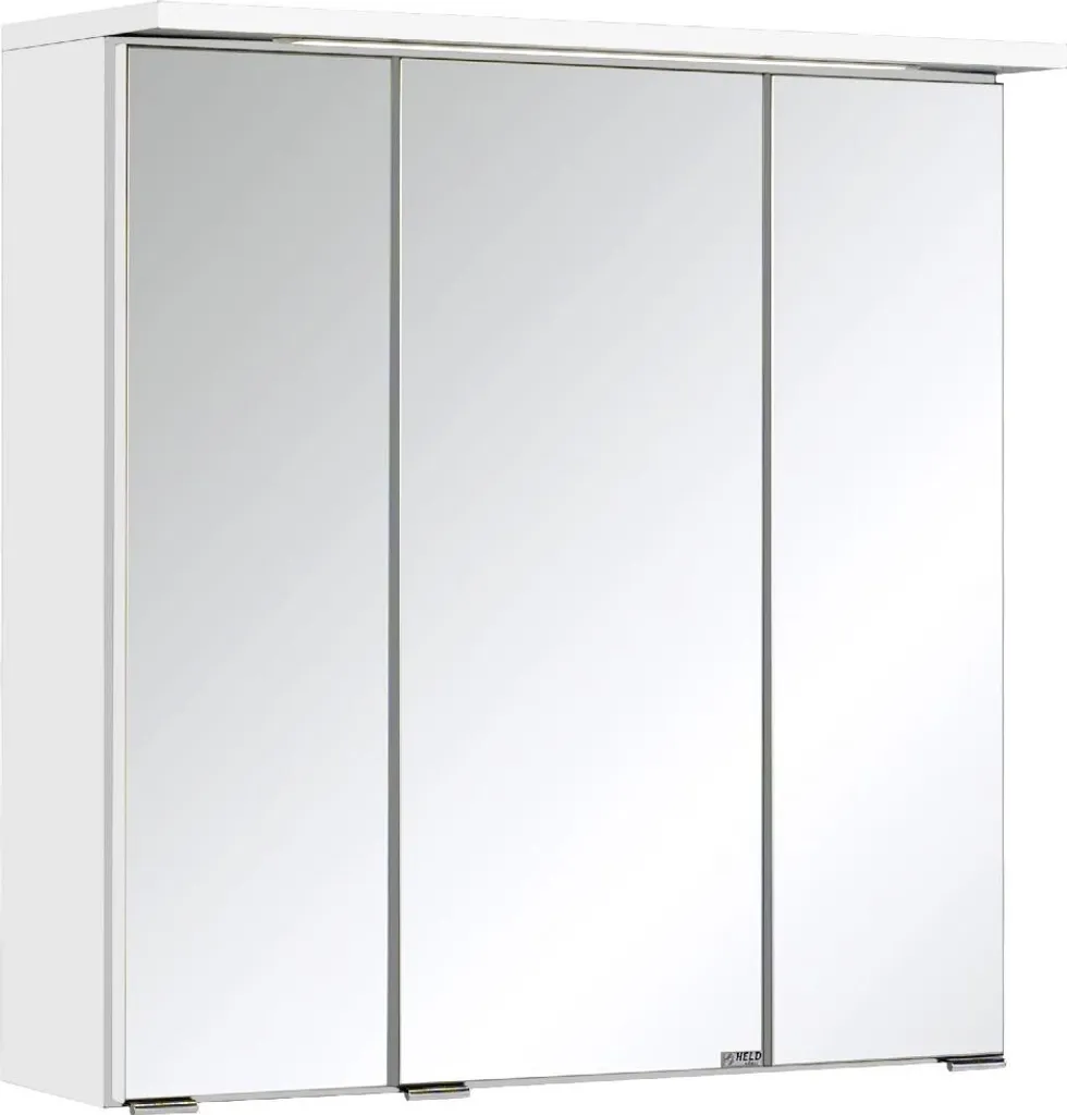 Armoire de toilette Bologna 3D blanc : rangement mural et miroir LED