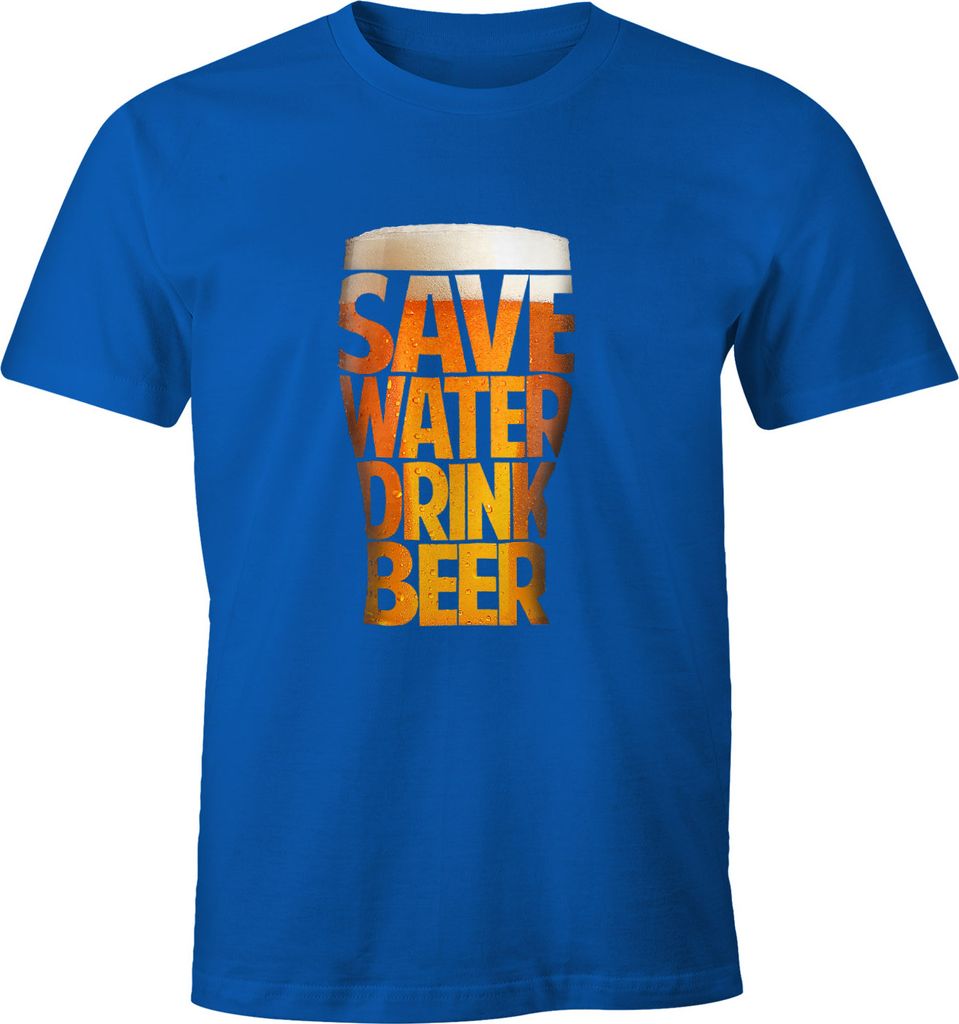 Herren T-Shirt - Save Water drink Beer - Spare Wasser trinke Bier - Moonworks royal L