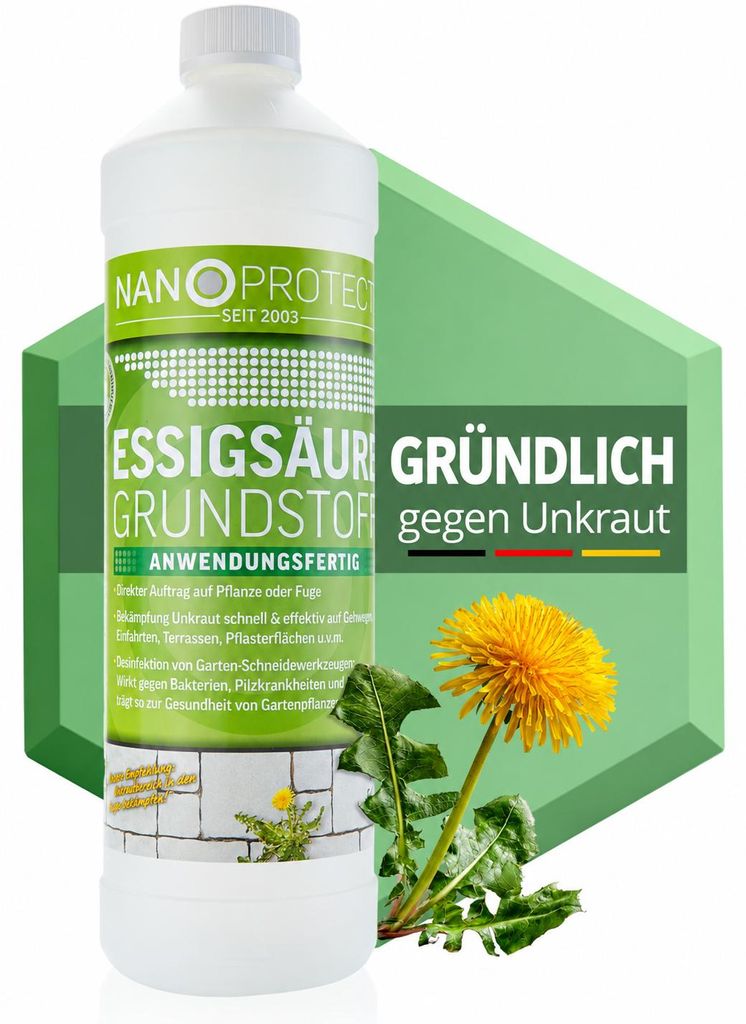 Nanoprotect Unkrautvernichter Grundstoff Essig/Acetum - 1 Produktbild 