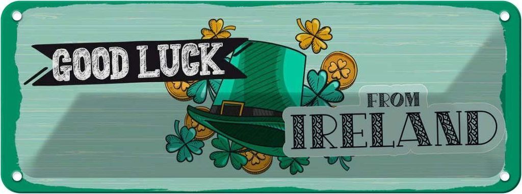 vianmo Blechschild 10x27 cm Good Luck From Ireland
