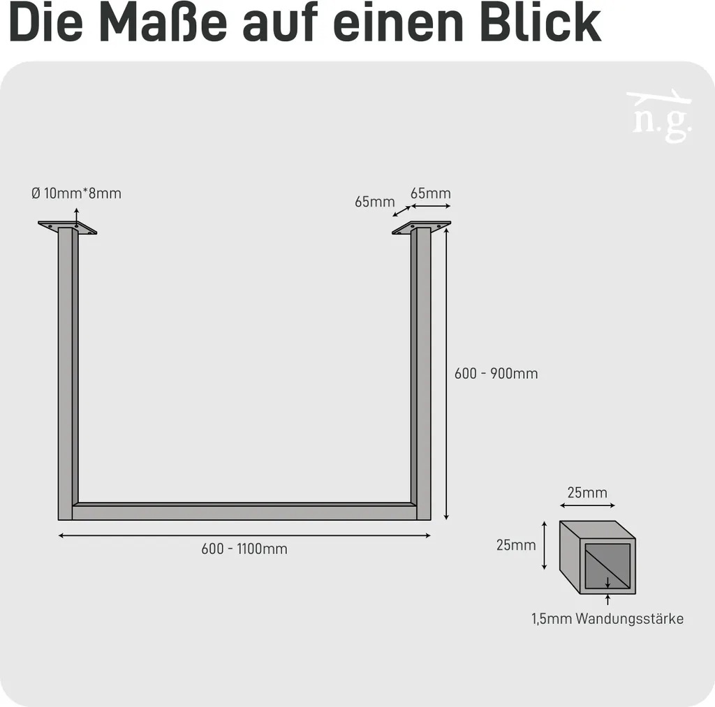 Appendiabiti Natural Goods Berlin RECHTECK, facile montaggio a soffitto, appendiabiti in stile industriale, appendiabiti in metallo, sistema appendiabiti fai da te, appendiabiti a soffitto, bianco, L90 x P90cm - 7