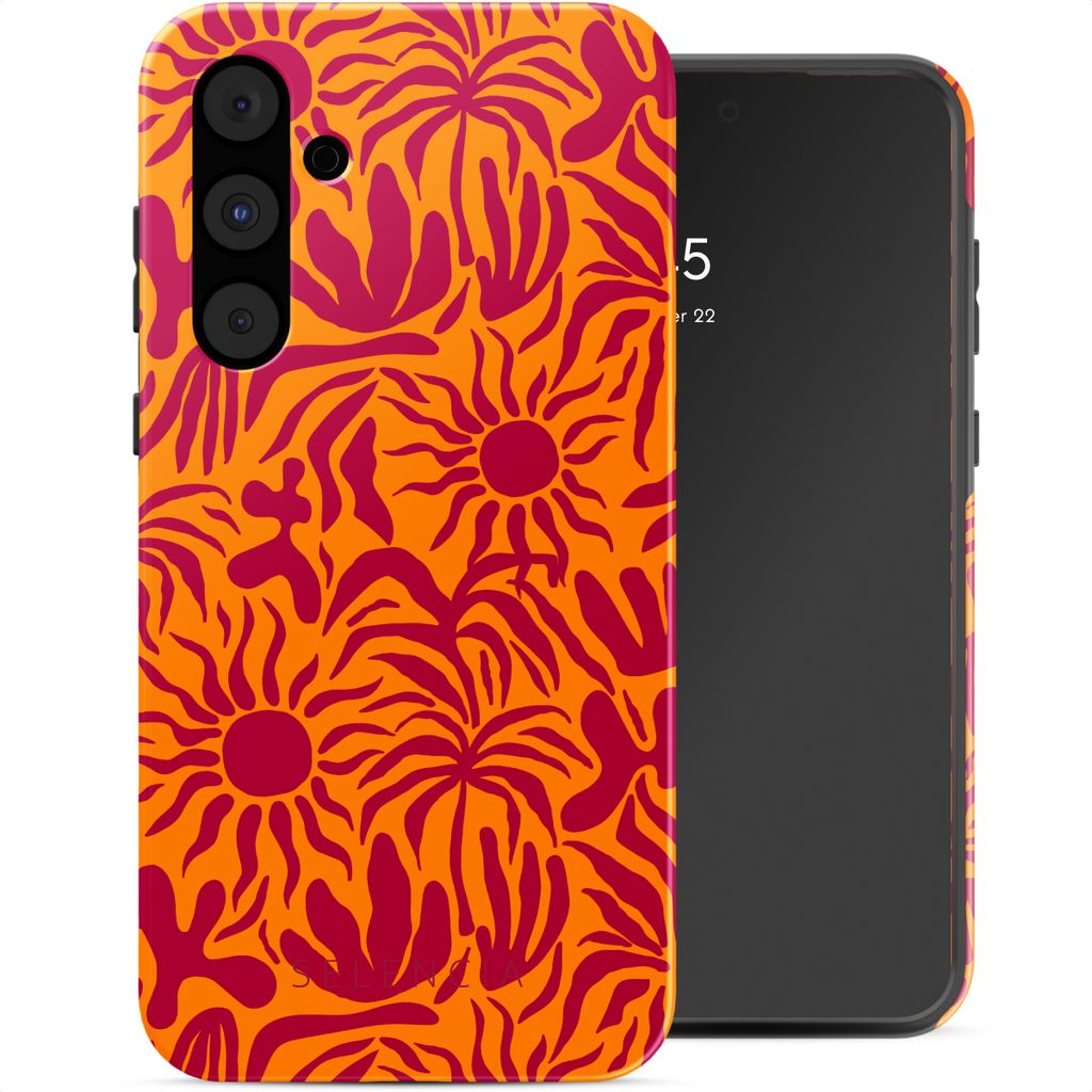 Selencia Vivid Back Cover Samsung Galaxy A55 - Tropical Vibes Apricot