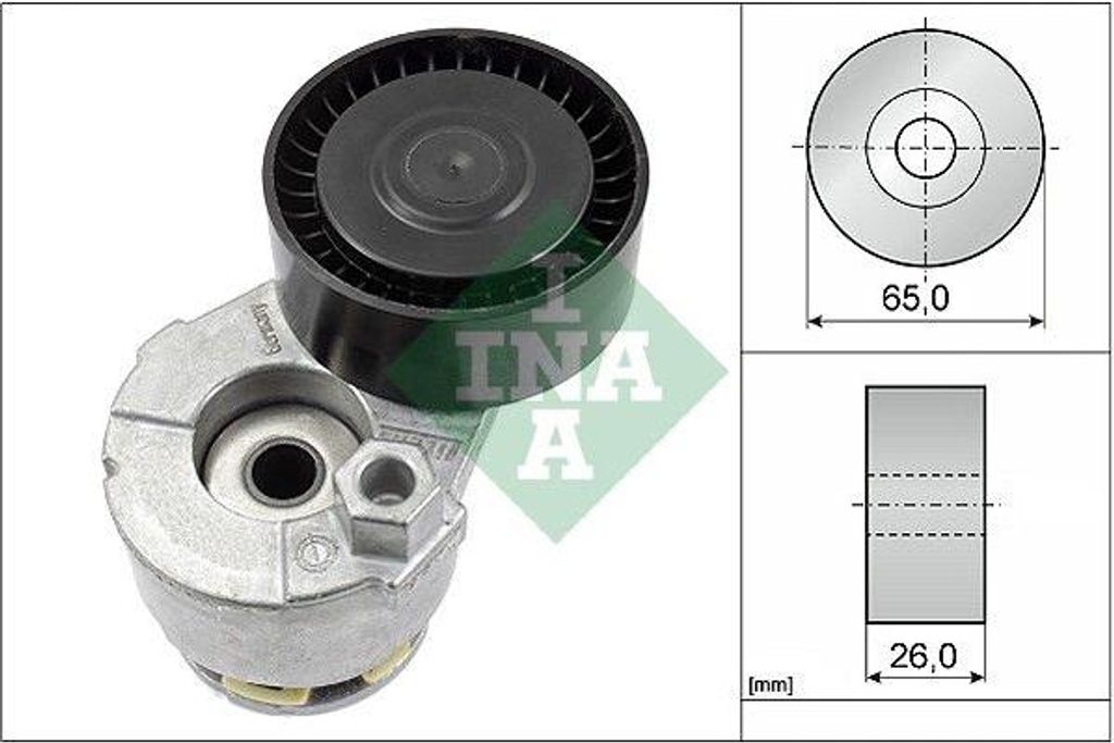 INA 534 0269 10 Riemenspanner, Keilrippenriemen OE 117501083R kompatibel mit Dokker, Duster, Lodgy, Logan, Sandero, Almera, Cube, Juke, Kubistar, M...