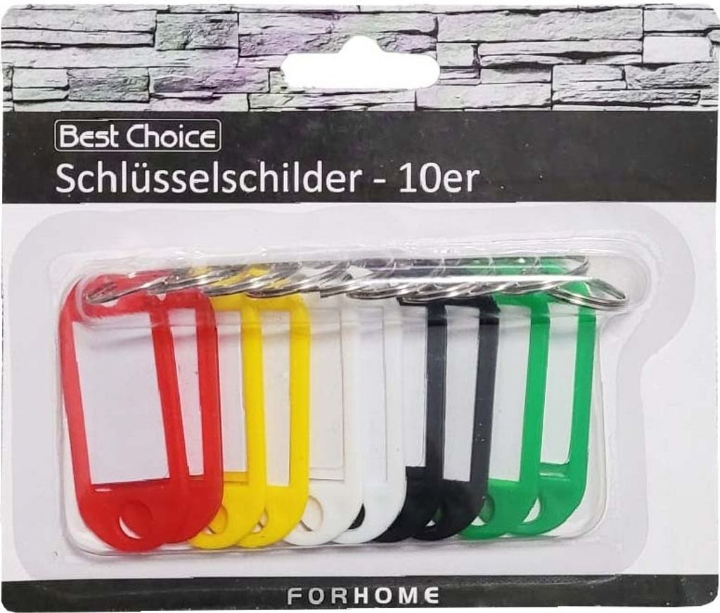Schlüsselschilder 10er 5cm 5 Farben 60324