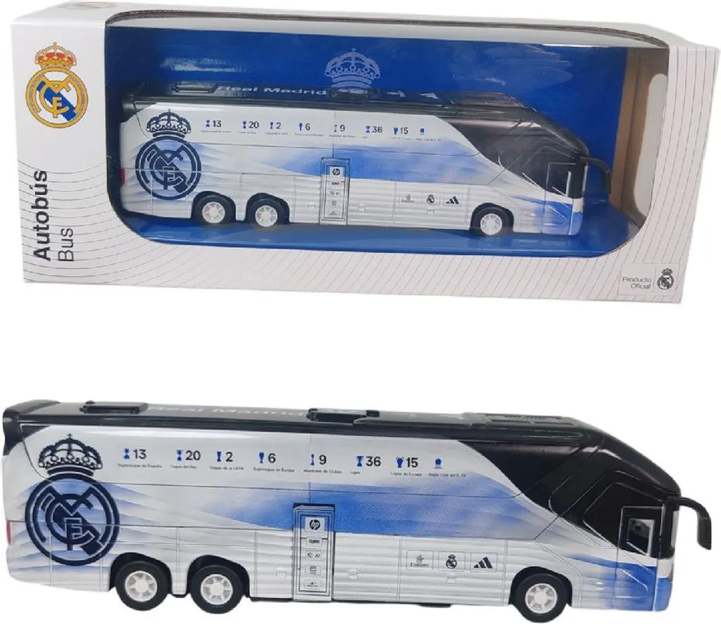Maquette Bus Miniature Real Madrid CF 1:50 : Jouet de Collection Foot