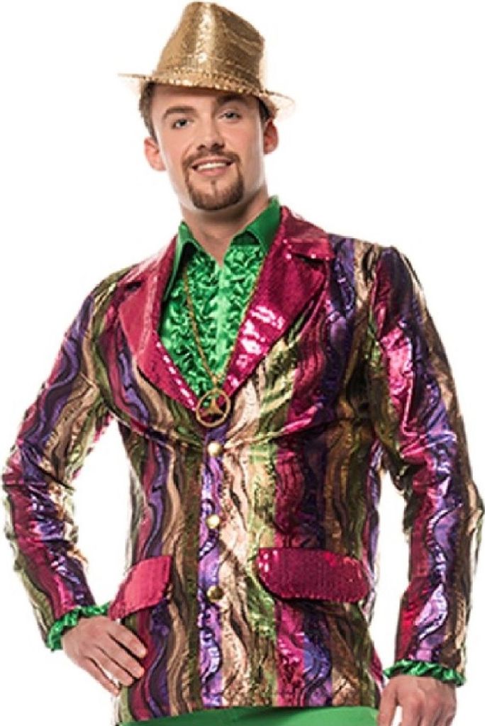 L3302050-60 pink-bint Herren Jackett Discojacke Hippiejacke Gr.60
