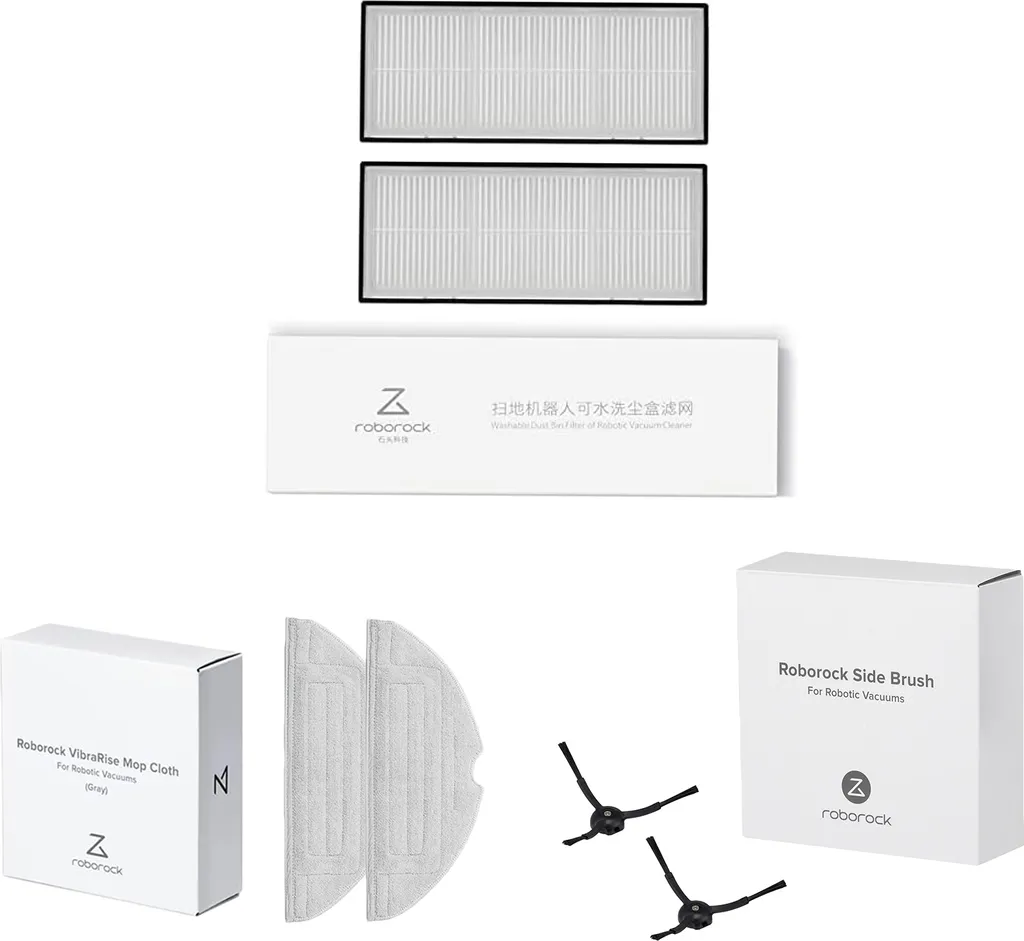 Accessoires officiels Roborock S8 haute efficacité et brosses souples