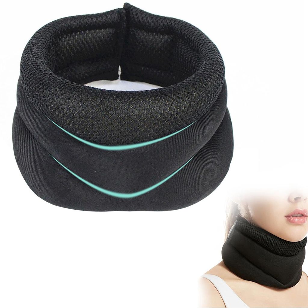 Nackenkissen, 3-teilig 3D-Stütze, elastisch+stützend, hautfreundl. Polyester-Elasthan, für Nacken, Anti-Durchhängen, Anti-Verstauchung, Traktio...