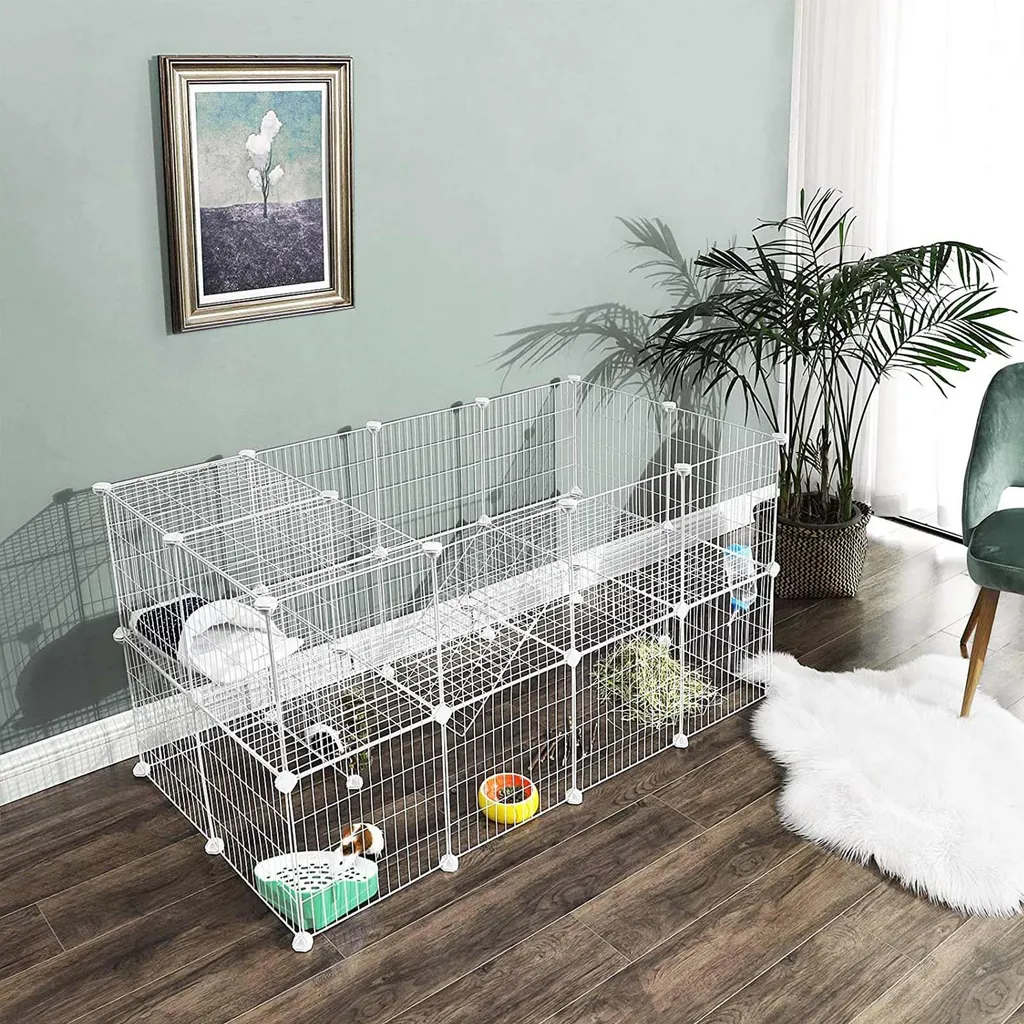 Cage de transport et repos blanche pour lapin nain et cochon d'Inde