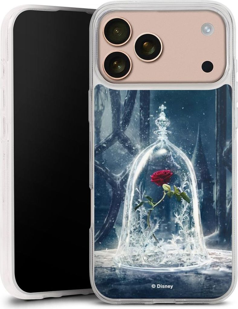 DeinDesign Handyhülle für Apple iPhone 17 Pro Max Silikon Hülle Case Smartphone Schutzhülle Die Schöne und das Biest Disney Princess Rose