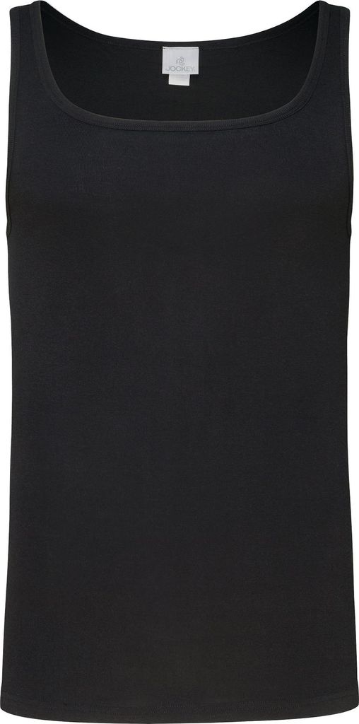 Jockey Herren Unterhemd - Spurt A-Shirt, Fitted, Baumwolle, einfarbig Schwarz S