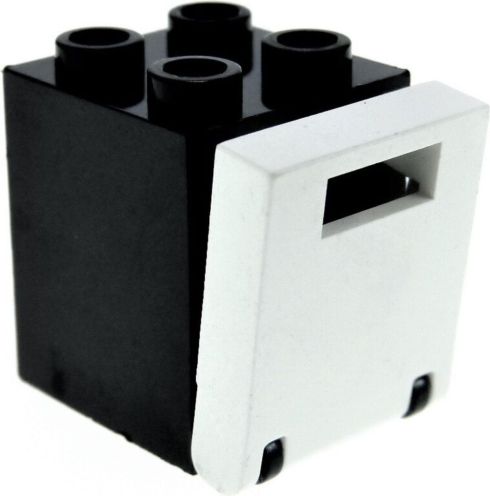 1x Lego Schrank Container Box 2x2x2 schwarz Tür weiß leer Produktbild 