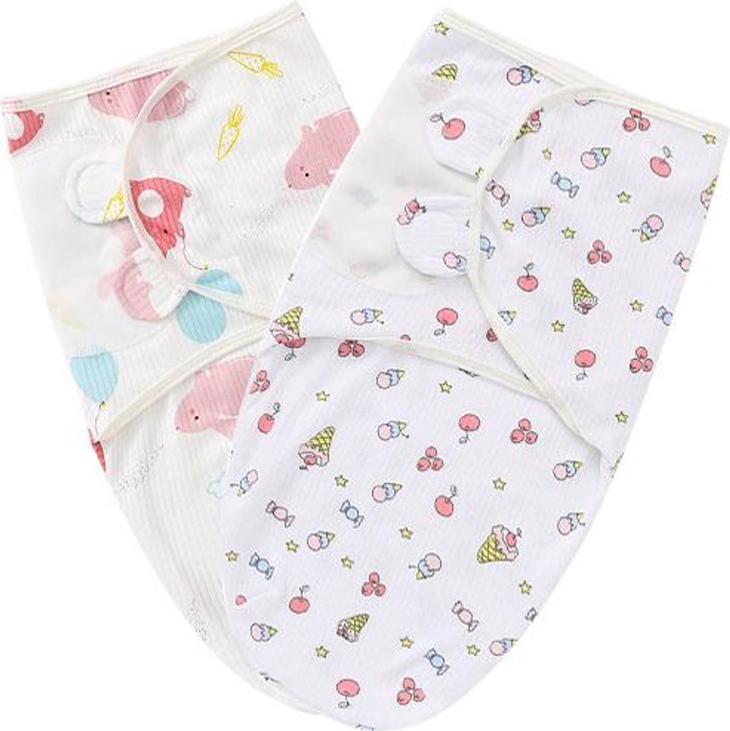 ASKSA Pucktuch 0-3 Monate, 2er Pack Pucksack Baby aus 100% Baumwolle, Sicherheit, Universal Verstellbare, Wickeltuch fuer Saeuglinge Babys,Hase + E...