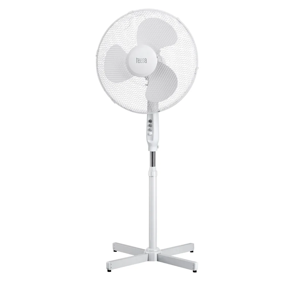 Ventilateur oscillant sur socle blanc 45W pour salon ou bureau calme