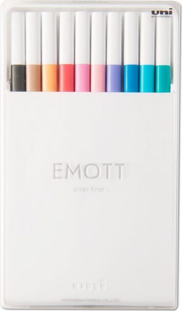 Uni-Ball Emott Marker 10 Stück(e) Beige, Grau, Hellblau, Orange, Pink, Rot, Türkis, Violett
