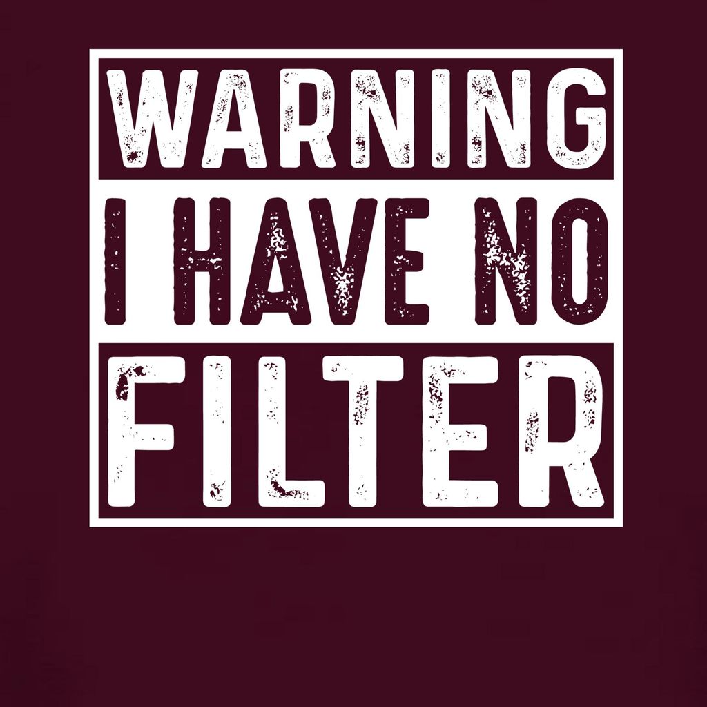 Warnung Ich habe wirklich keinen Filter Frech Sarkastisch Vintage Herren T-Shirt, Burgundy, 3XL