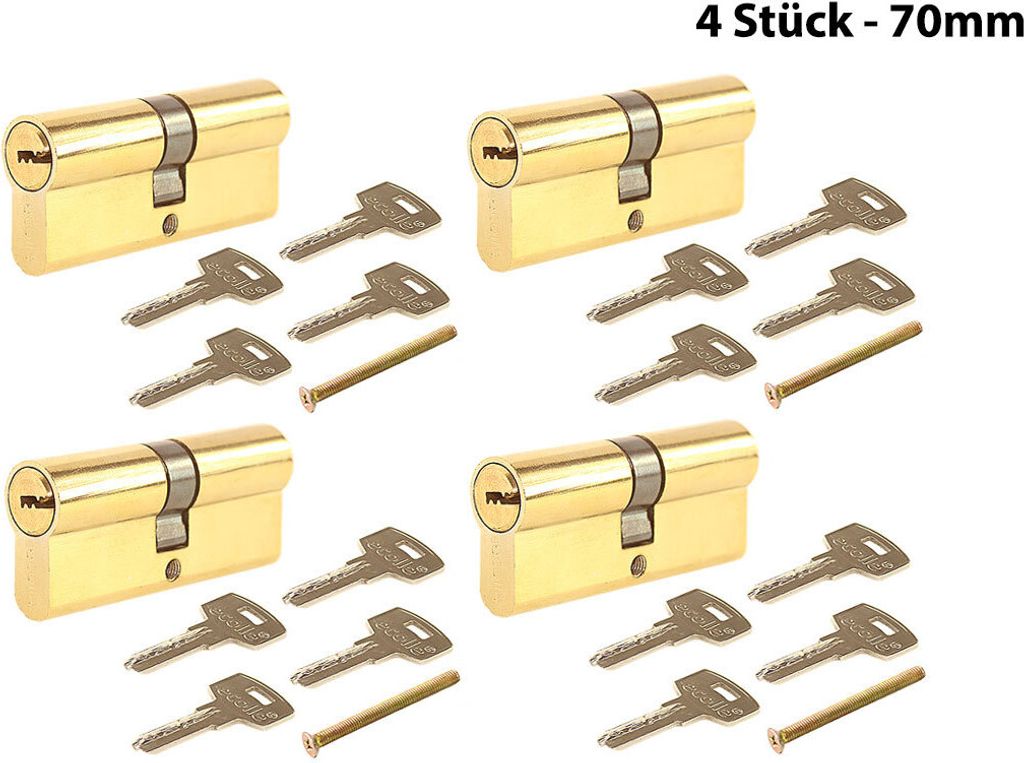 Ecolle Sicherheistschloss Gold 70mm S-70-X-4 4er Set