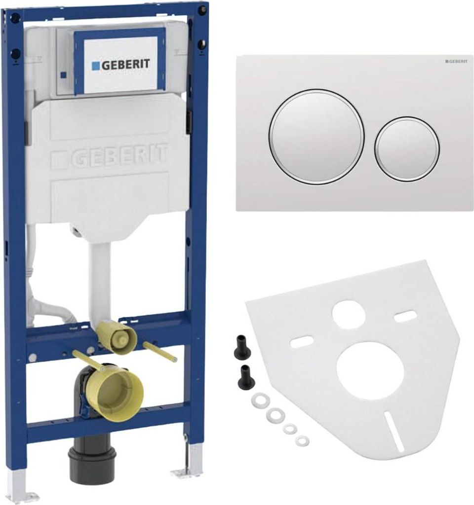 BADfabrik24 Geberit Duofix Element für Wand-WC, 112 cm, mit Sigma UP-Spülkasten 12 cm + Geberit Sigma20 Betätigungsplatte für 2-Mengen-Spülung...