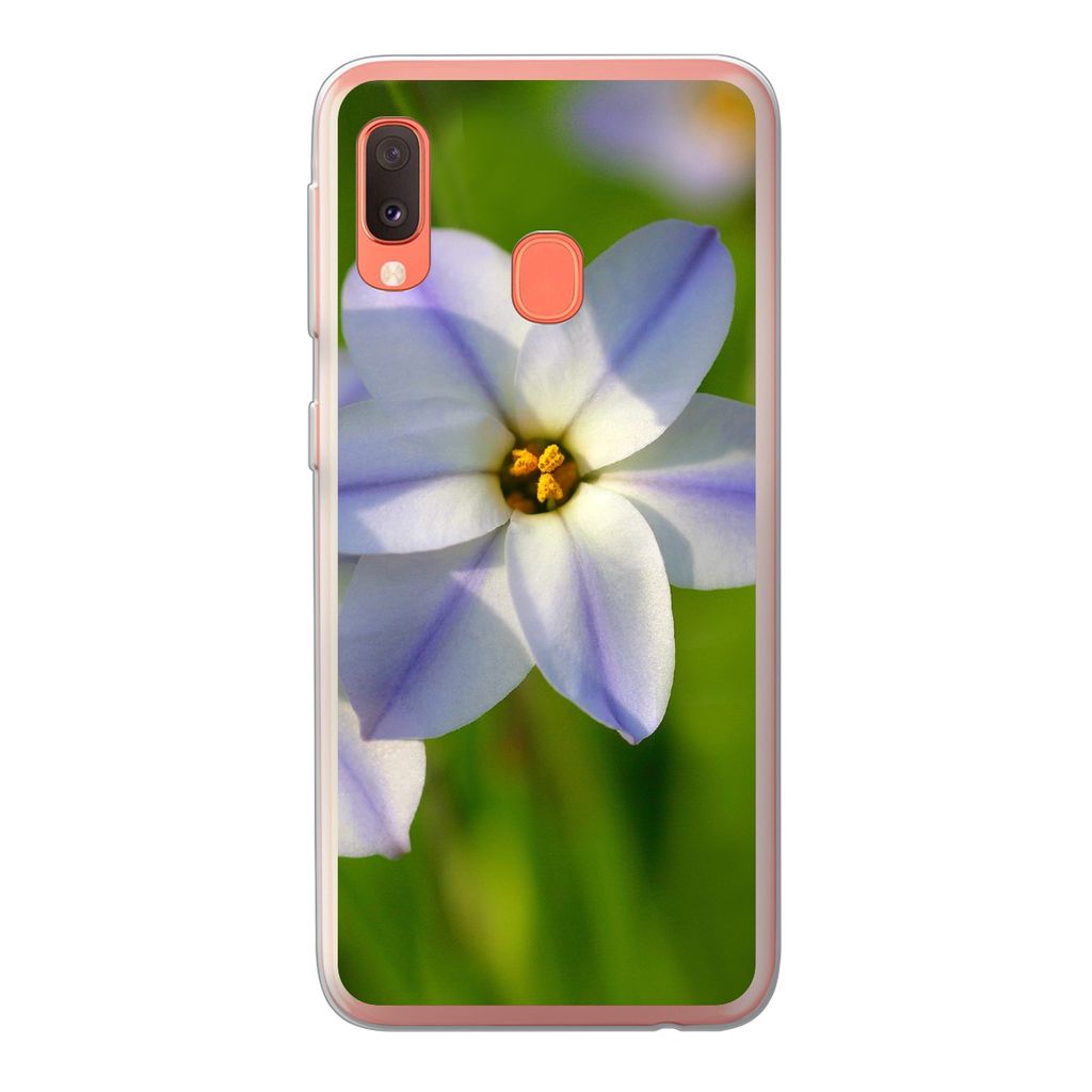 MuchoWow Handyhülle Schutzhülle Hülle für Samsung Galaxy A20e Blumen - Garten - Lila Silikon Softcase Handy Hülle - Abdeckung