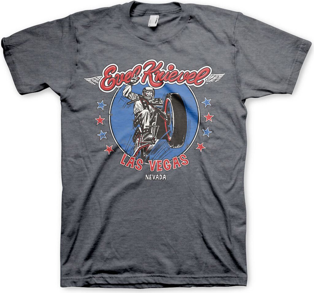 Evel Knievel In Las Vegas T-Shirt - Small - DarkHeather