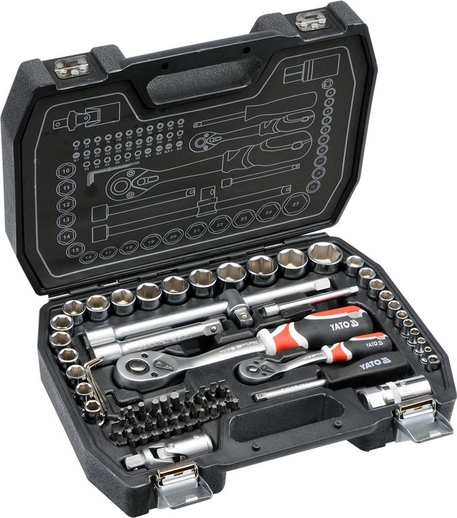 YATO Jeu de goles 1/2", 1/4" 72 pièces YT-38782 Image du produit 