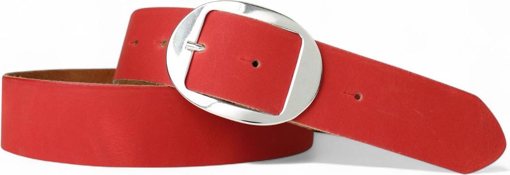 FRONHOFER Basic Damengürtel ca. 3,8 cm, ovale glänzende Gürtelschnalle in silber