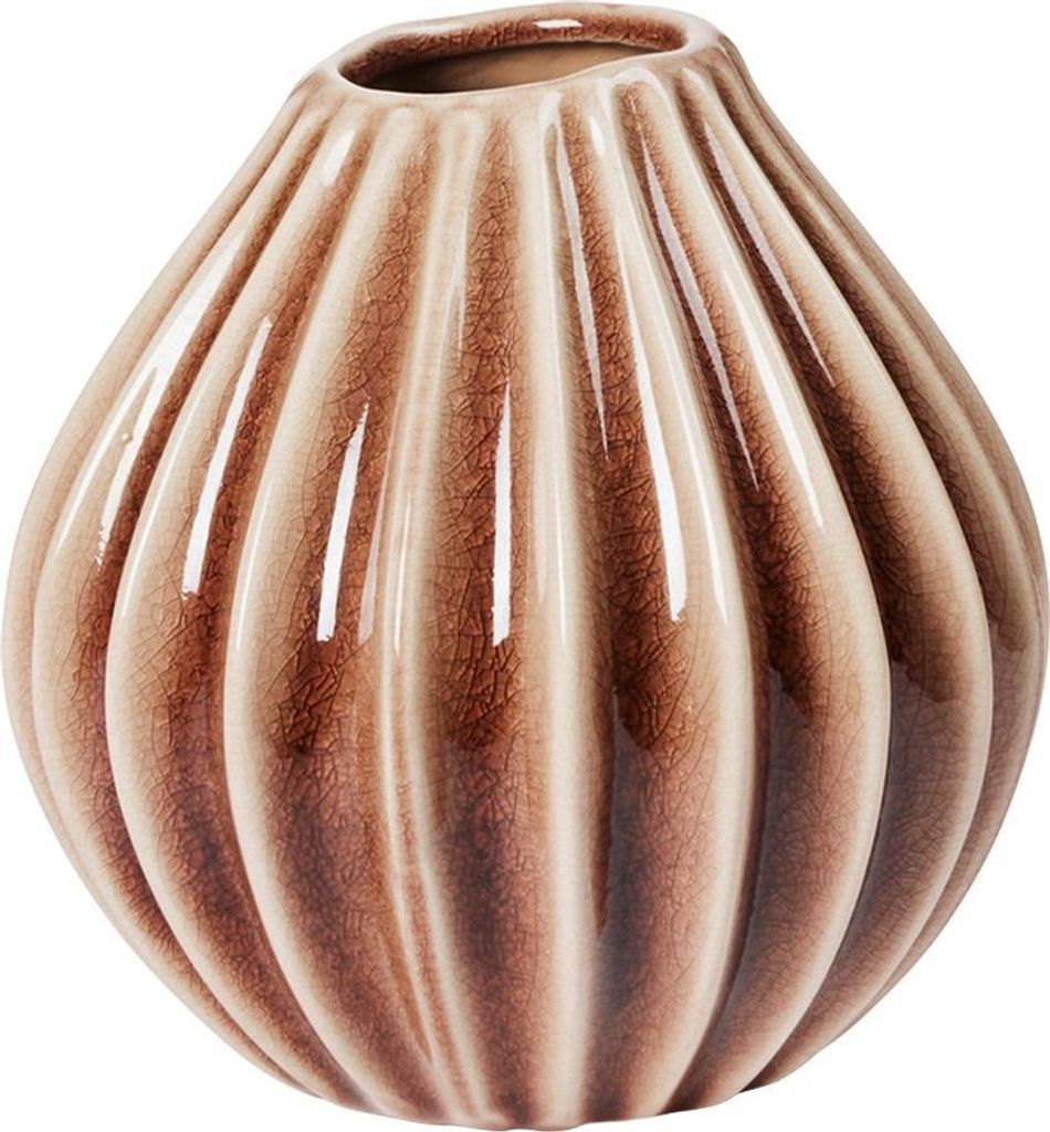 Broste Copenhagen Wide Vase Fawn braun S 15cm