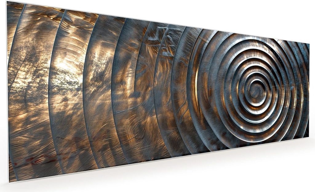Küchenrückwand Spritzschutz Glas mit Motiv Metallische Spiralen 40 x 40 cm