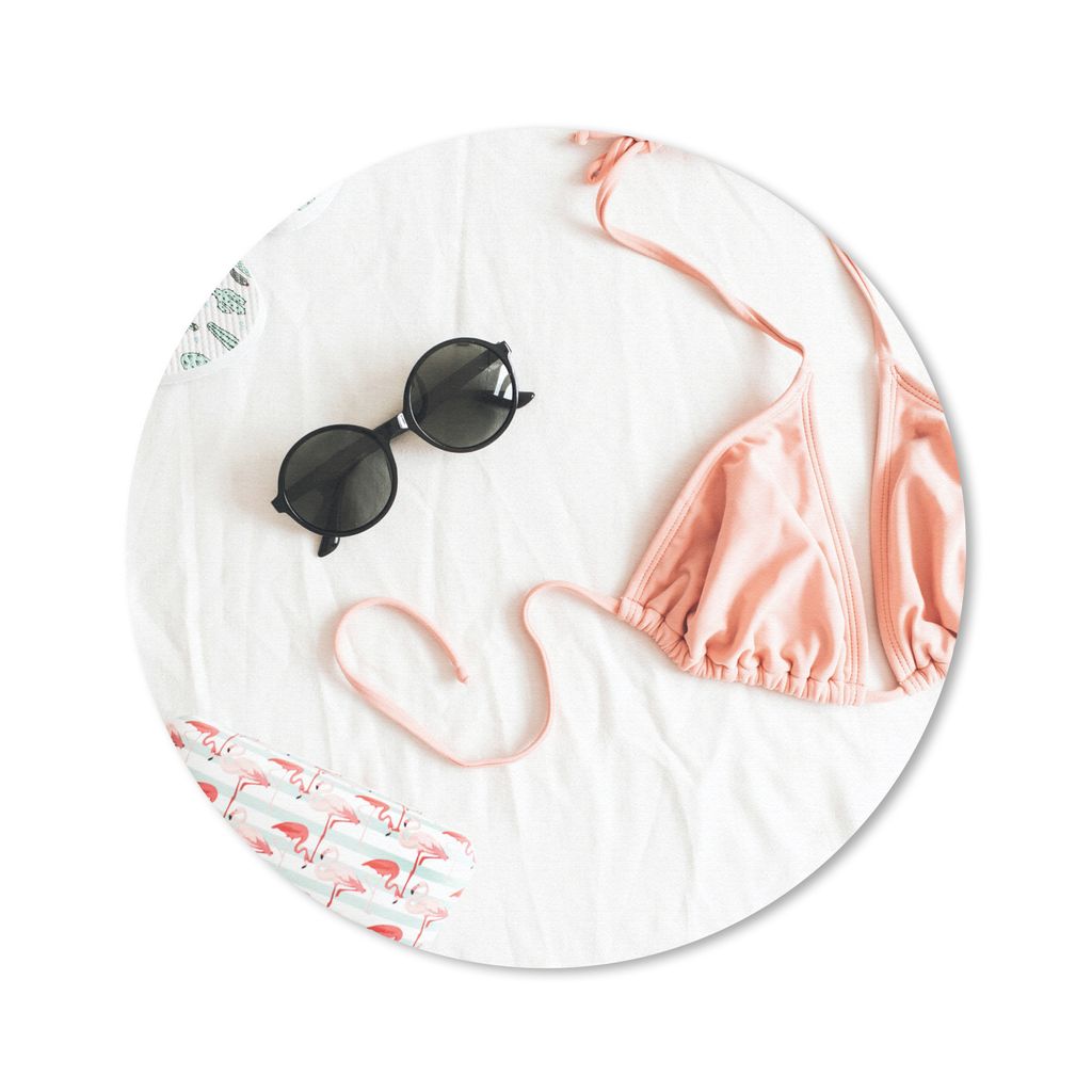 MuchoWow Mauspad Mousepad Sommer - Bikini - Sonnenbrille 40x40 cm - Mousepads - Maus Mat - Pad - Mausunterlage - Schreibtisch Accessoires