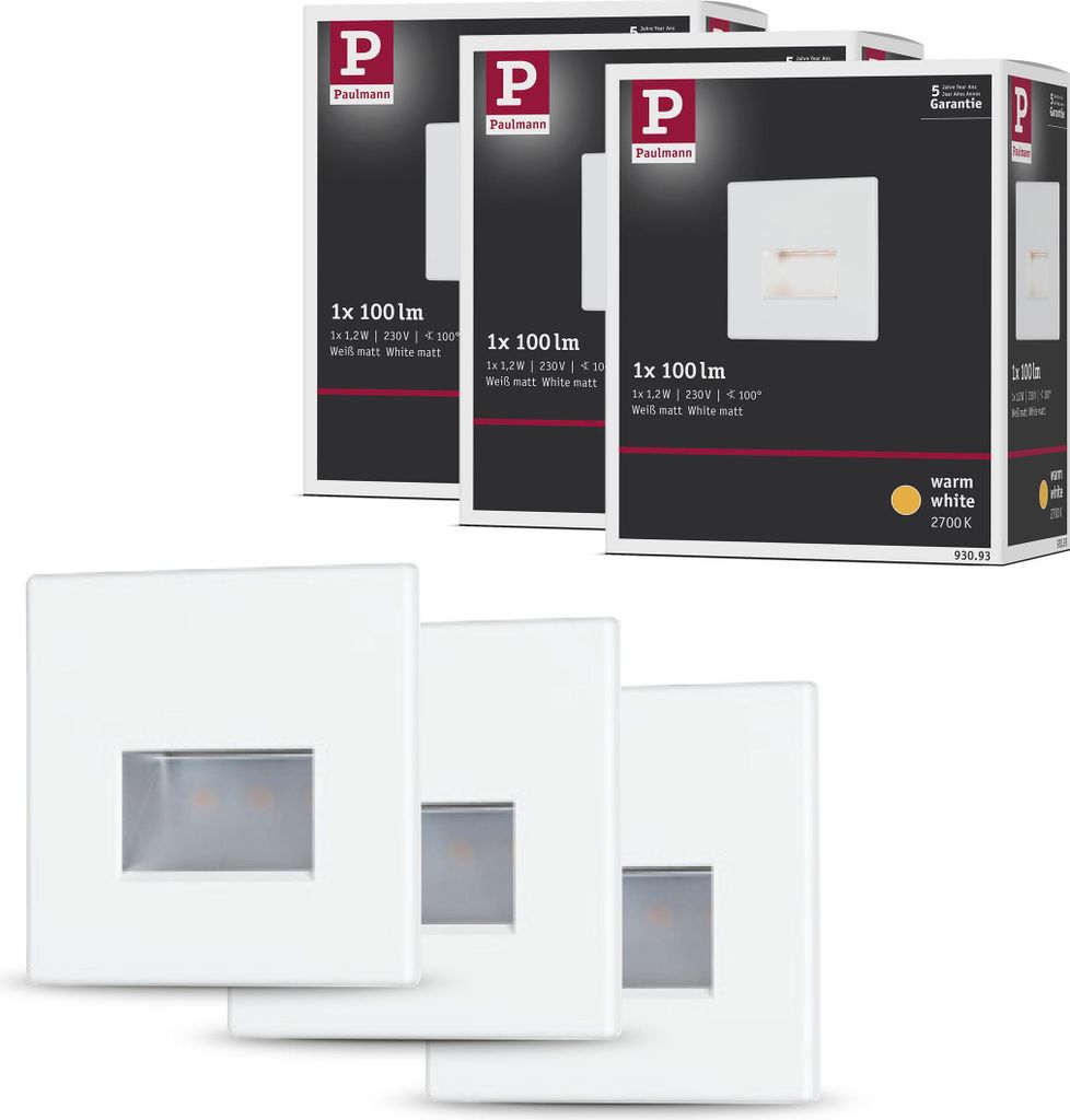 Paulmann Bundle LED Wandeinbauleuchte Edge Produktbild 