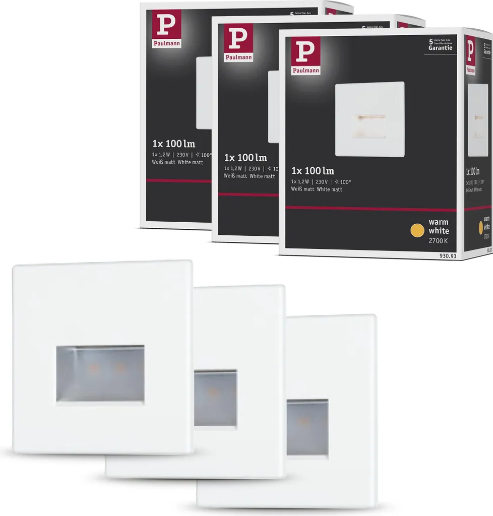 Paulmann Edge Bundle LED Applique murale encastrée rectangulaire inox