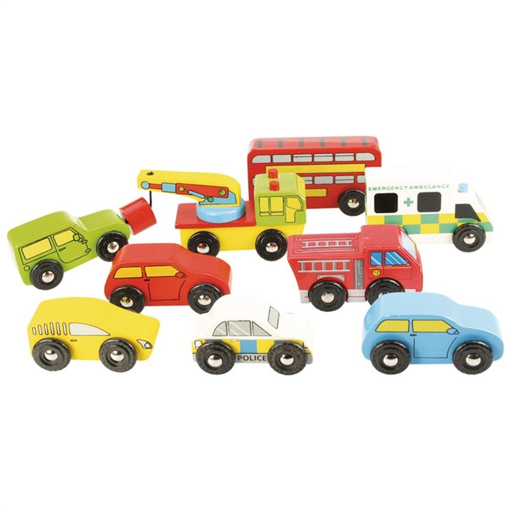 Bigjigs Wooden Vehicles - 9 Teile