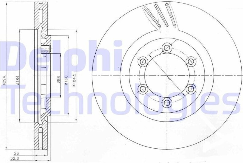 2x DELPHI Bremsscheibe BG4112 für SSANGYONG Rexton / Rexton Produktbild 