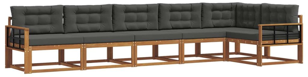 Saisonschlussverkauf -Outdoor-Sofa garnitur moderne - Balkonmöbel/Gartenlounge-Set - robust und langlebig - mit Kissen 6 pcs Natur und Anthrazit -...