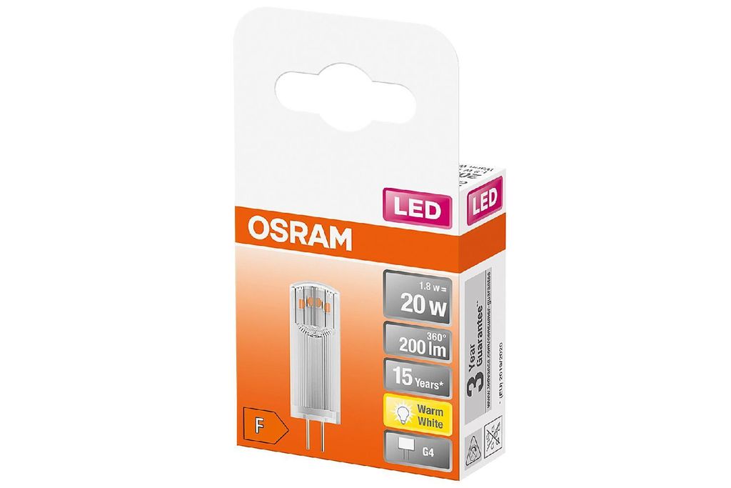 Osram STAR, 1,8 W, 20 W, G4, 200 lm, 15000 h, Warmweiß Produktbild 