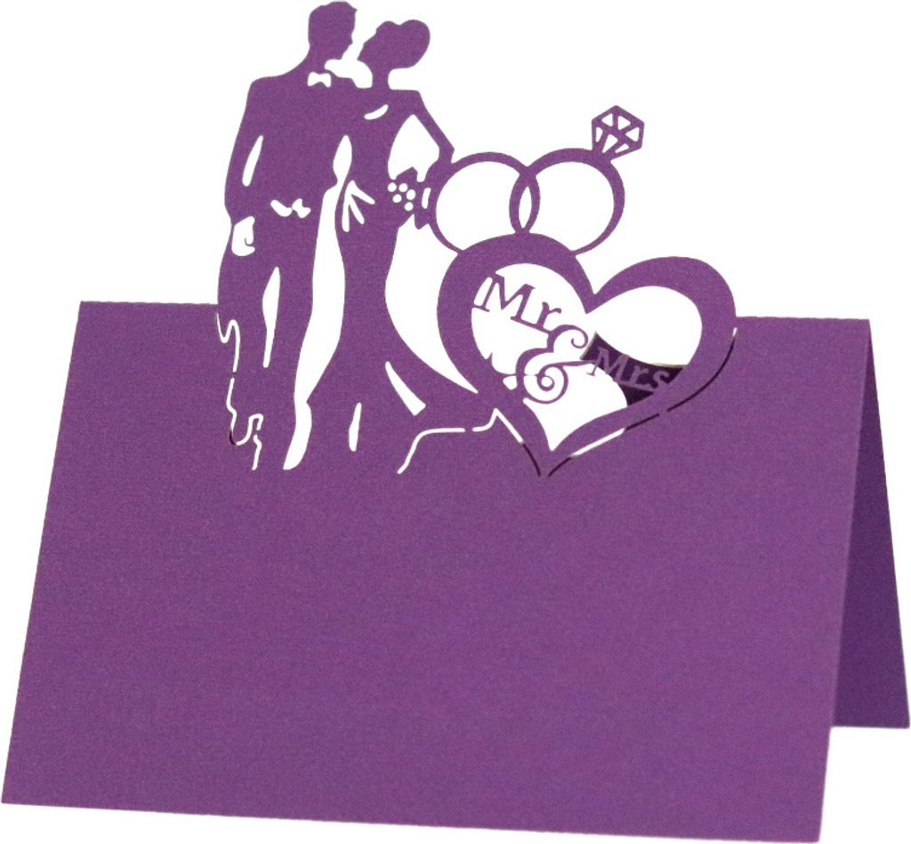 50 Stš¹ck Hochzeitstisch Tischkarten, Laserschnitt Herr & Frau Br?utigam Braut Tischnummern Karten fš¹r Hochzeit, Blanko Tischkarten