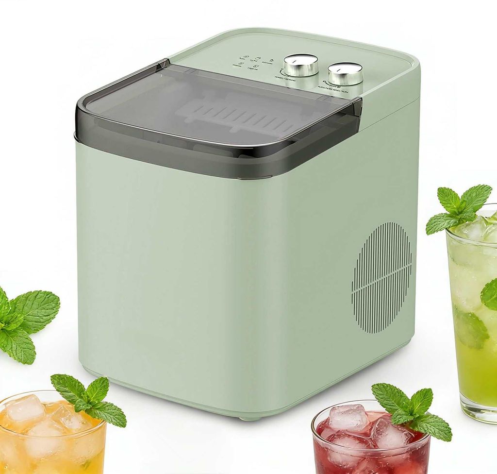 Zimilo Eiswürfelmaschine 12kg 24h Eisbereiter 6 bis 10 Min Eiswürfel Schnell Eiswürfelmaschine mit Selbstreinigung Small Large Ice für Küche Bar