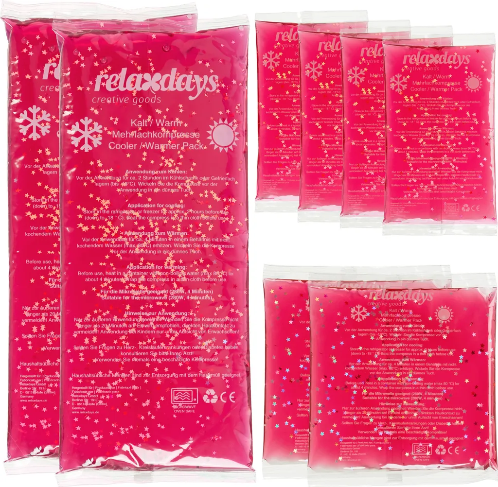 relaxdays Cuscinetti di raffreddamento rosa in set da 8 pezzi